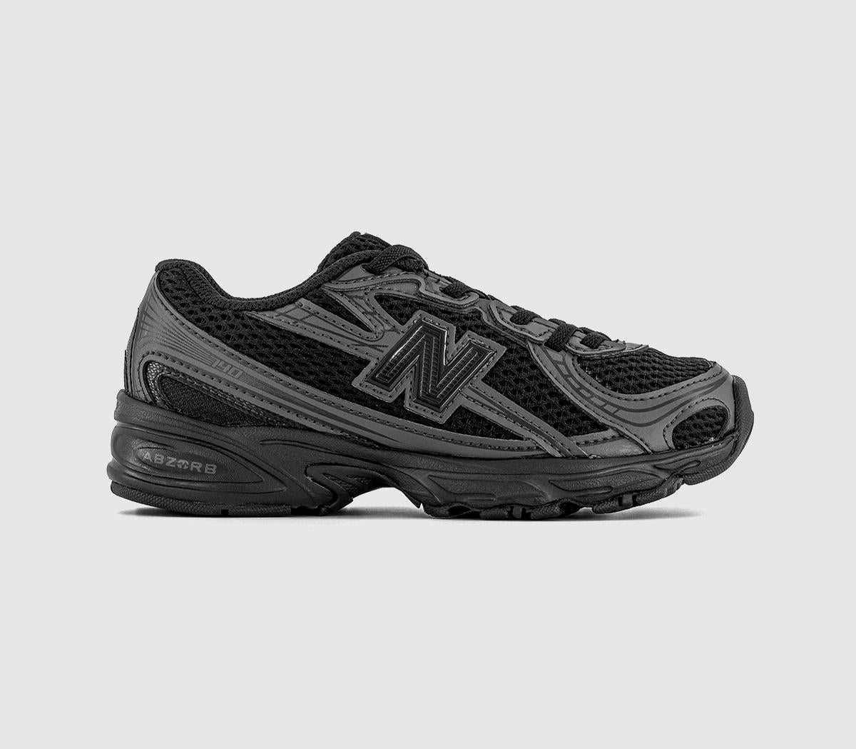 Kids New Balance 740 Youth Trainers Black Cement