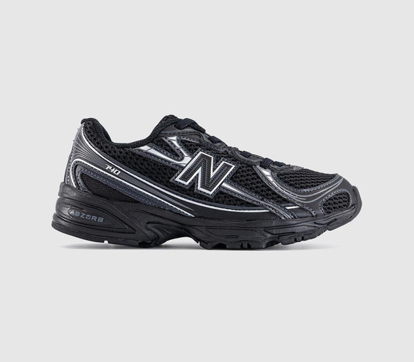 Kids New Balance 740 Youth Trainers Black Silver Metalic Bm