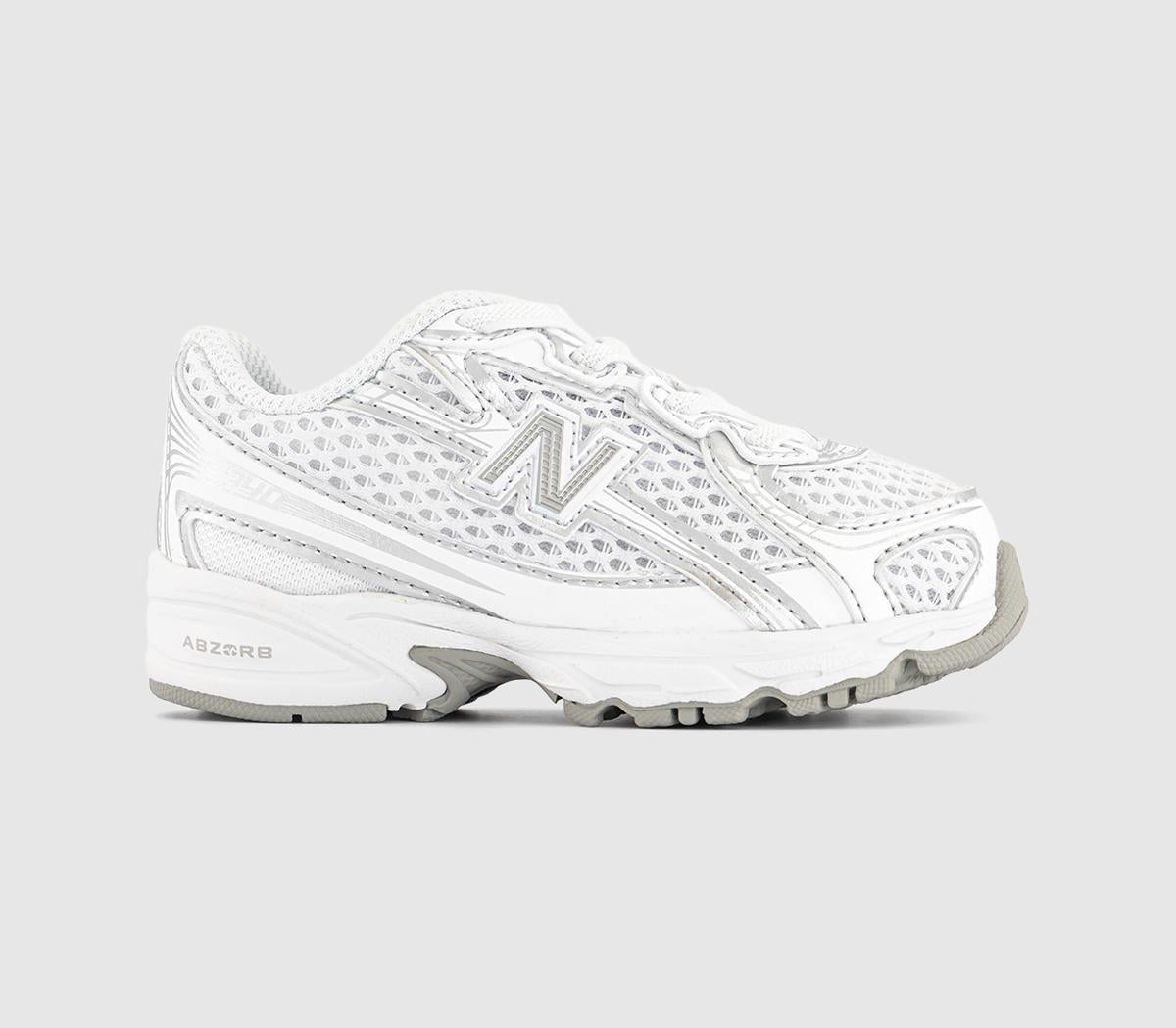 Kids New Balance 740 Infant Trainers White Silver Metallic