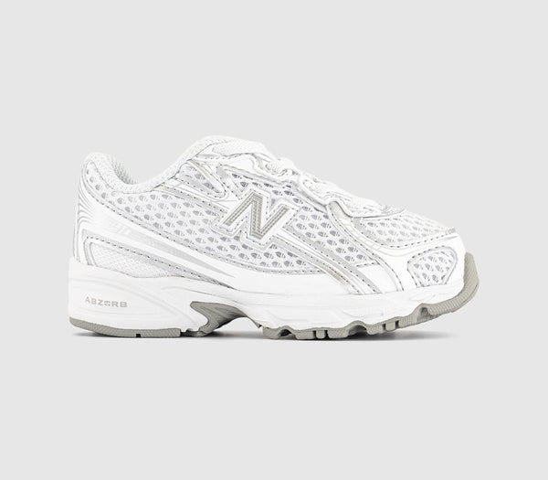 Kids New Balance 740 Infant Trainers White Silver Metallic