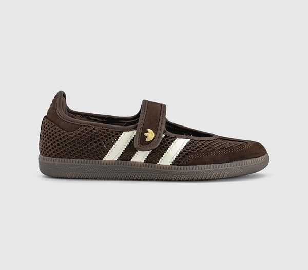 adidas Samba Jane Trainers Brown Offwhite Gold Metallic