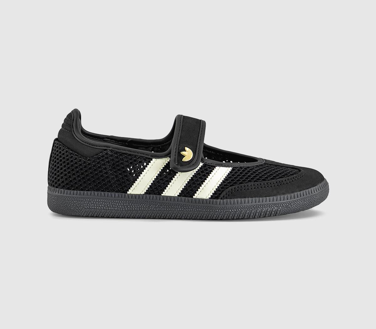 adidas Samba Jane Ballet Trainers Black Off White Gold Metallic