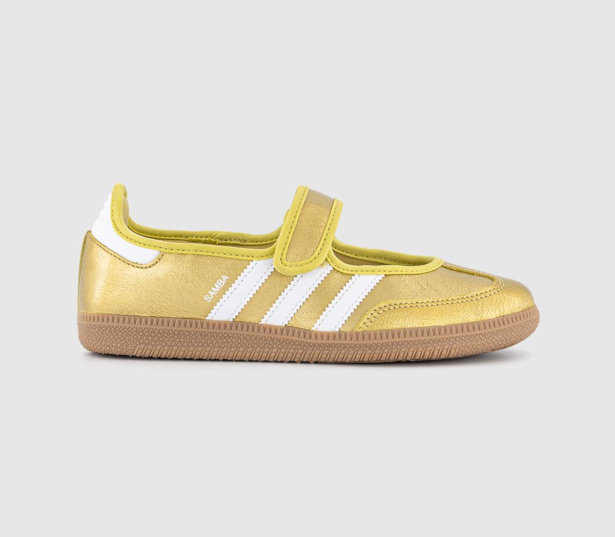 adidas Samba Jane Ballet Trainers Gold Metallic White Gum