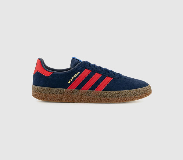 Odd sizes - adidas Montreal RM Trainers Night Indigo Better Scarlet Gum UK Sizes Right 8/Left 9