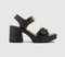 Womens OFFICE Marseille Two Part Heeled Sandals Black Leather