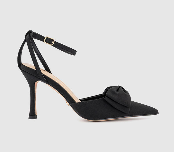 Womens OFFICE Halo Bow Detail Two Part Court Heel Black