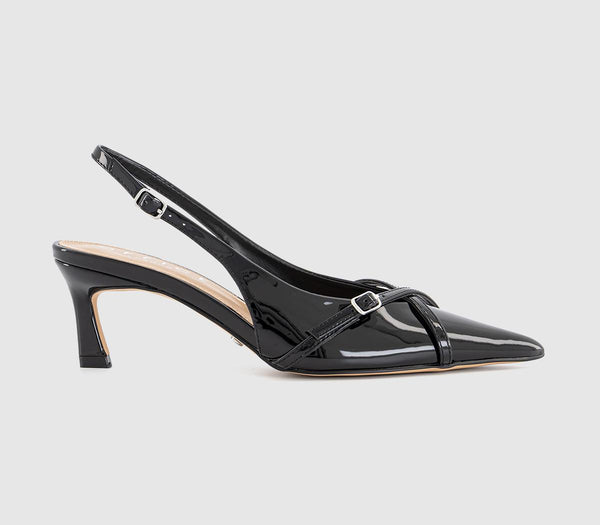 Womens OFFICE Mason Buckle Strap Slingback Heels Black