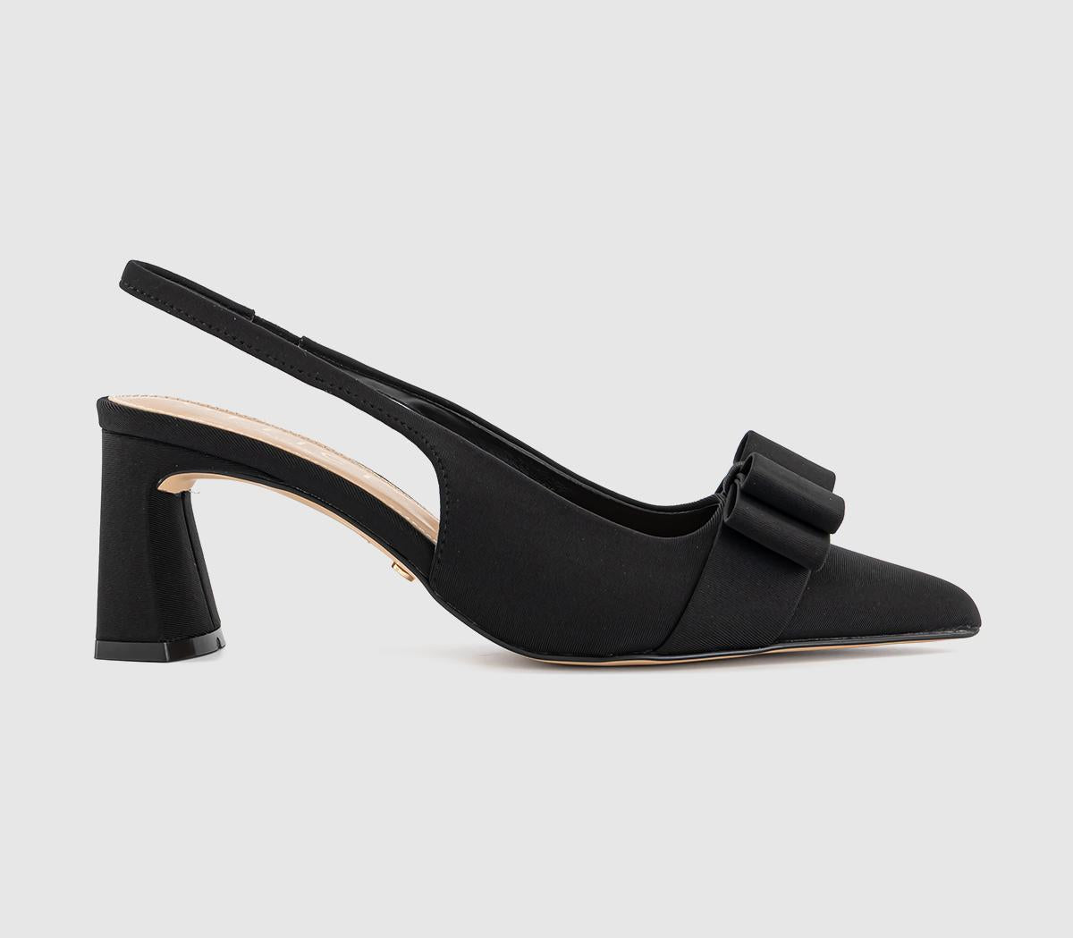 Womens OFFICE Milly Bow Detail Block Court Heels Black