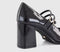 Womens OFFICE Manhattan Double Strap Heeled Mary Janes Black Patent