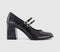 Womens OFFICE Manhattan Double Strap Heeled Mary Janes Black Patent