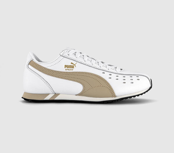PUMA Sprint Trainers Puma White Dusty Tan