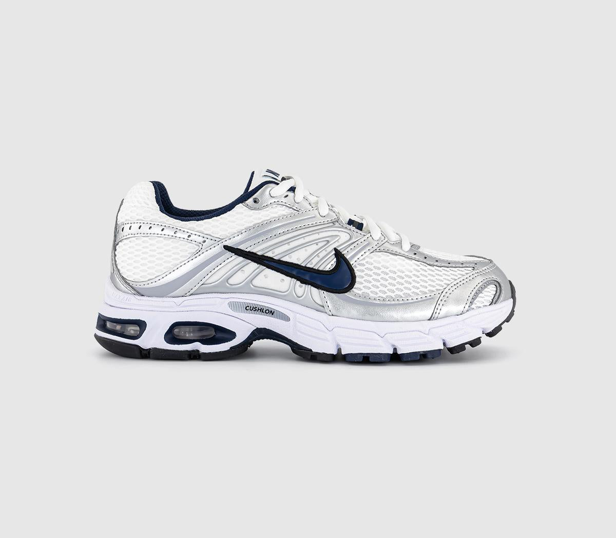 Nike Air Max Moto 2k Trainers White Midnight Navy Metallic Silver