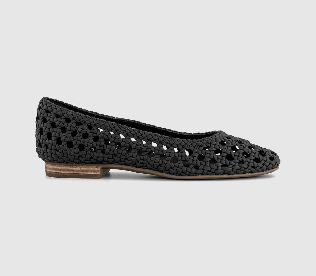 Womens TOMS Briella Ballet Pumps Black Woven