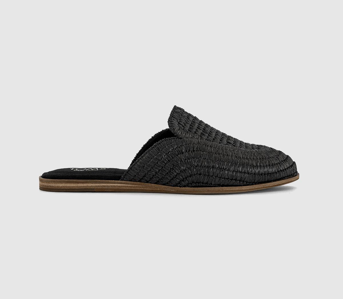 Womens TOMS Jade Mule Black Raffia