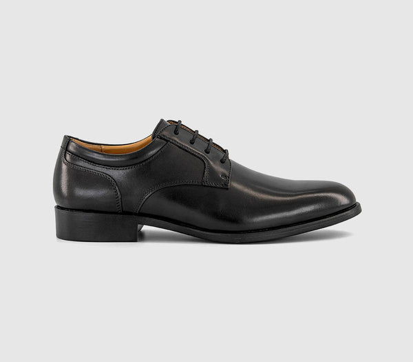 Mens OFFICE Maine Lace Up Derby Shoes Black Leather