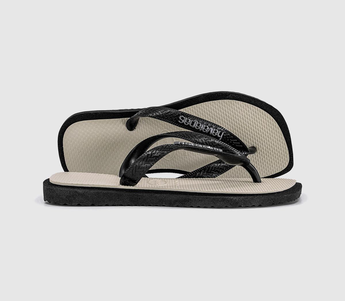 Womens Havaianas Top Square Fusion Flip Flops Black