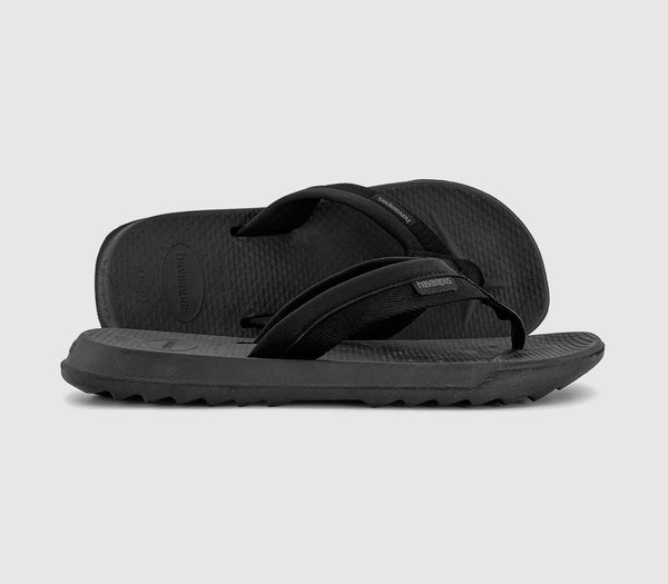Mens Havaianas Track Plus Flip Flops Black