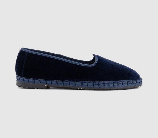 Womens Flabelus Slip On Dark Blue Velvet