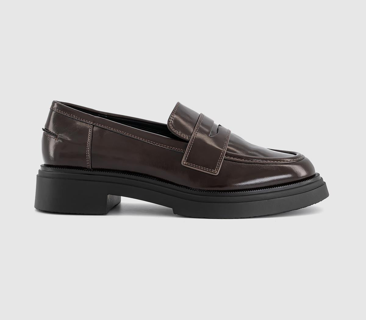 Womens OFFICE Finsbury Chunky Penny Loafers Burgundy