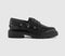 Womens OFFICE Flare Lace Up Chunky Boat Shoes Black Leather - OFFCUTS SHOES by OFFICE