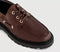 Womens OFFICE Flare Lace Up Chunky Boat Shoes Brown Leather
