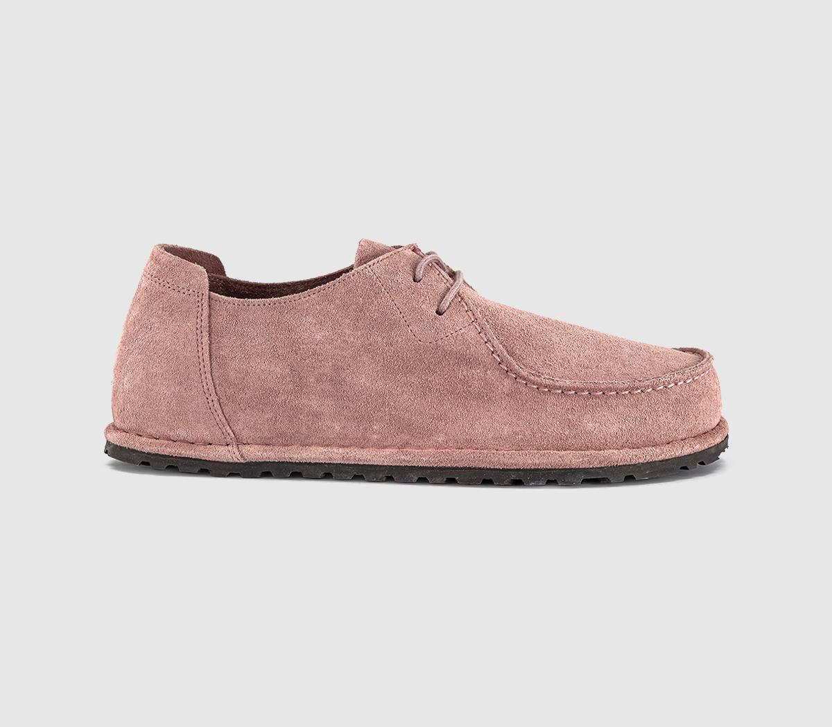 Womens BIRKENSTOCK Utti Lace Shoes Pink Clay Suede