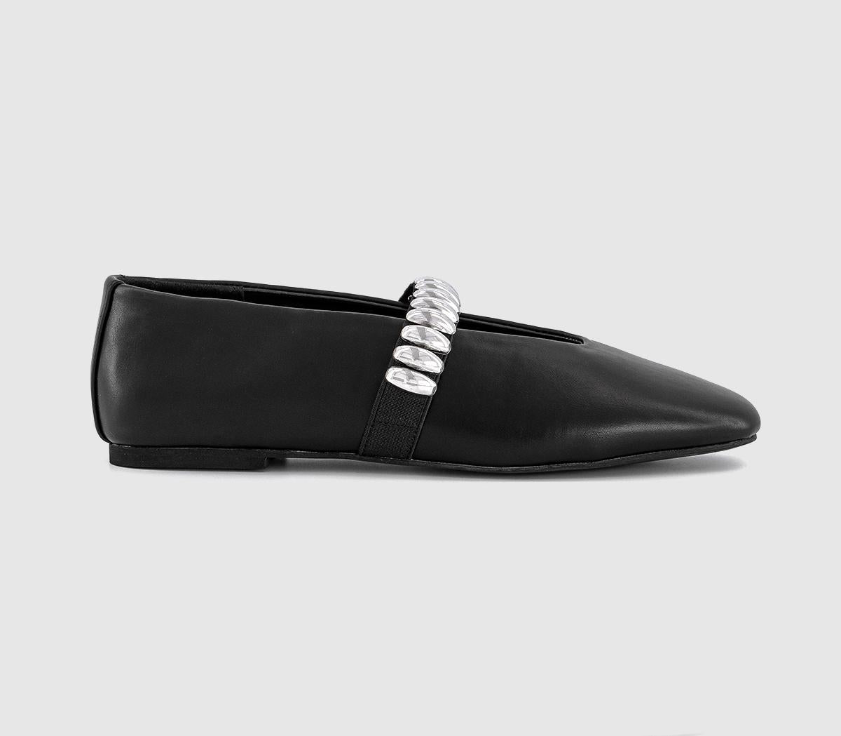 Womens OFFICE Flavia Metal Trim Ballerina Black
