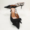 Womens OFFICE Magical Bow Trim Slingback Court Heels Black