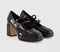 Womens OFFICE Major Double Strap Platform Mary Jane Heels Black