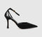 Womens OFFICE Hideaway Two Part Cut Out Court Heels Black Faux Suede