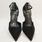 Womens OFFICE Hideaway Two Part Cut Out Court Heels Black Faux Suede