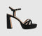 Womens OFFICE Hype Two Part Platform Heeled Sandals Black Faux Suede
