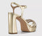 Womens OFFICE Hype Two Part Platform Heeled Sandals Gold