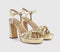 Womens OFFICE Hype Two Part Platform Heeled Sandals Gold