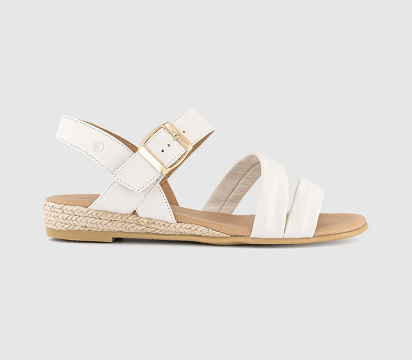 Womens EARTHADDICT Peony Multi Strap Sandals White Leather