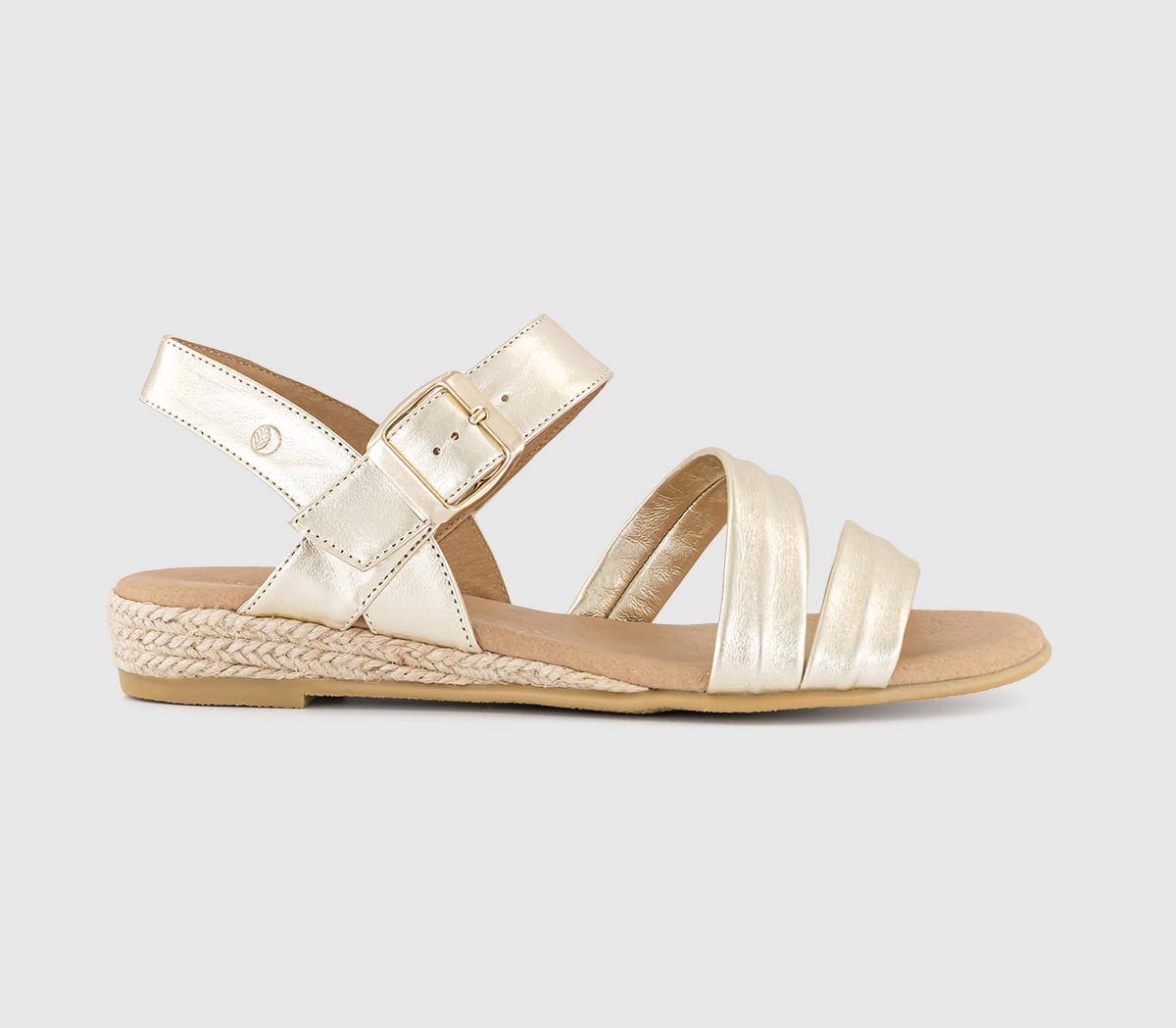 Womens EARTHADDICT Peony Multi Strap Sandals Gold Leather