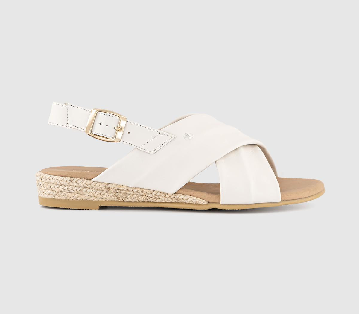 Womens EARTHADDICT Tulip Cross Over Sandals White Leather