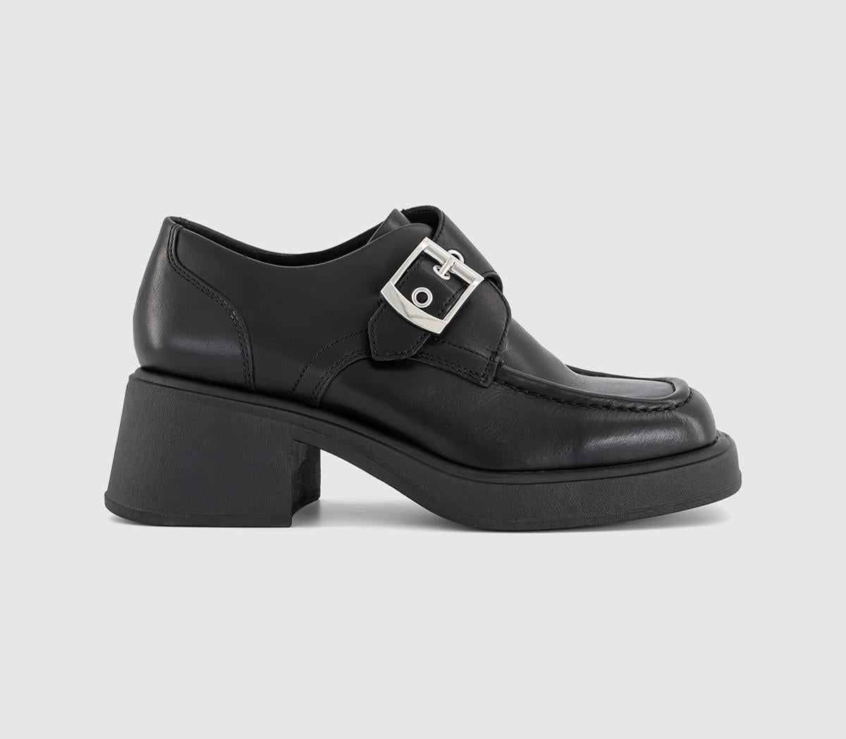 Womens Vagabond Shoemakers Dorah Buckle Shoes Black Polished Leather