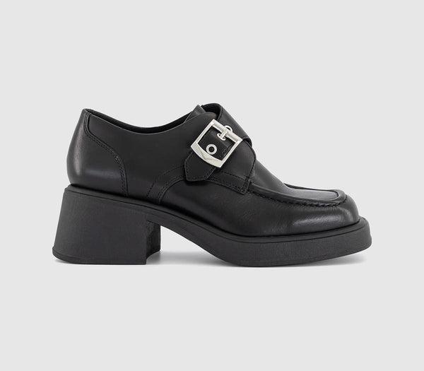 Womens Vagabond Shoemakers Dorah Buckle Shoes Black Polished Leather