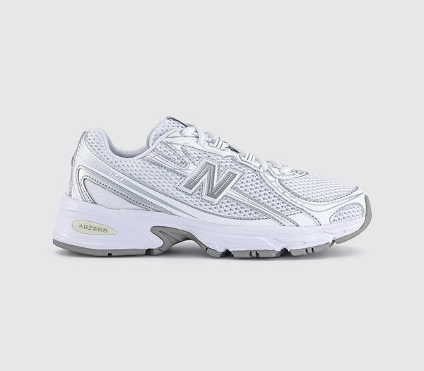 Kids New Balance 740 Junior Trainers White Silver Metalic