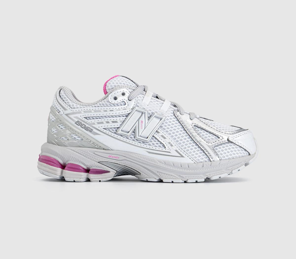 Kids New Balance 1906 Youth Trainers Light Silver Metallic Pink Heat