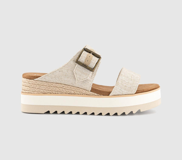 Womens TOMS Diana Mule Buckle Sandals Natural Yarn Dye