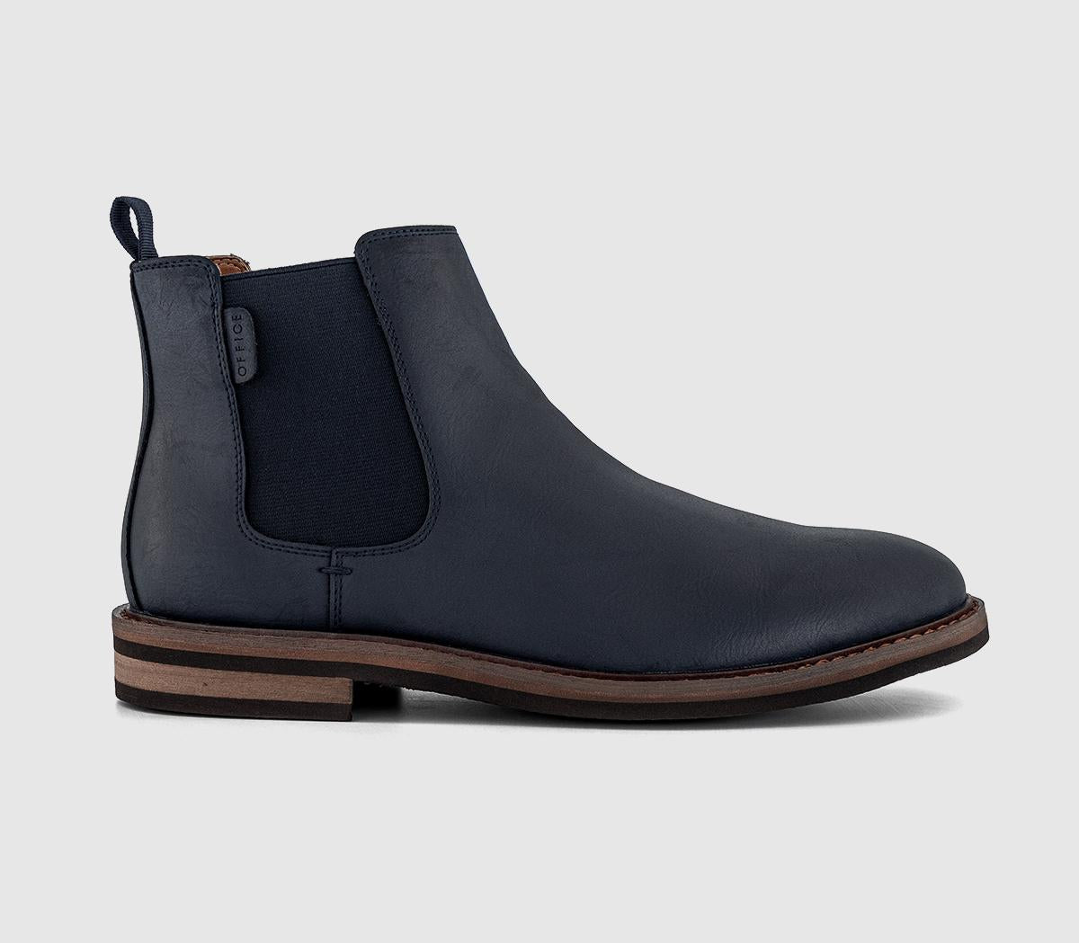 Mens OFFICE Bower Casual Chelsea Boots Navy