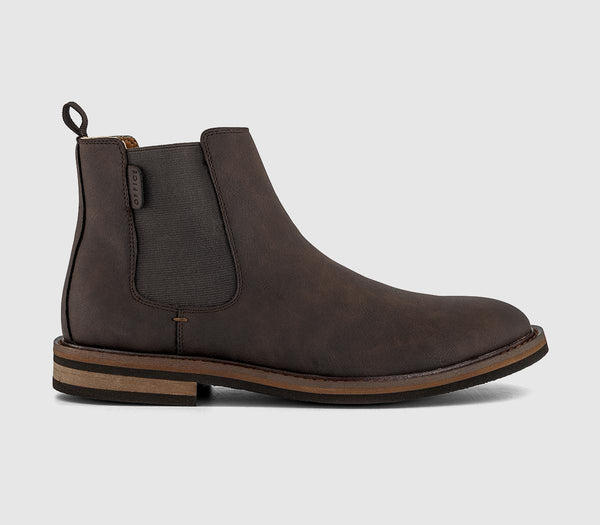 Mens OFFICE Bower Casual Chelsea Boots Brown