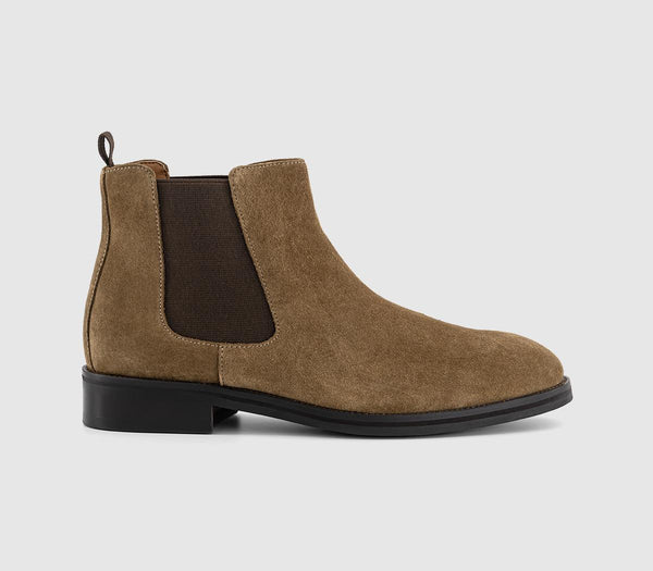Mens OFFICE Barlow Chelsea Boots Taupe Suede