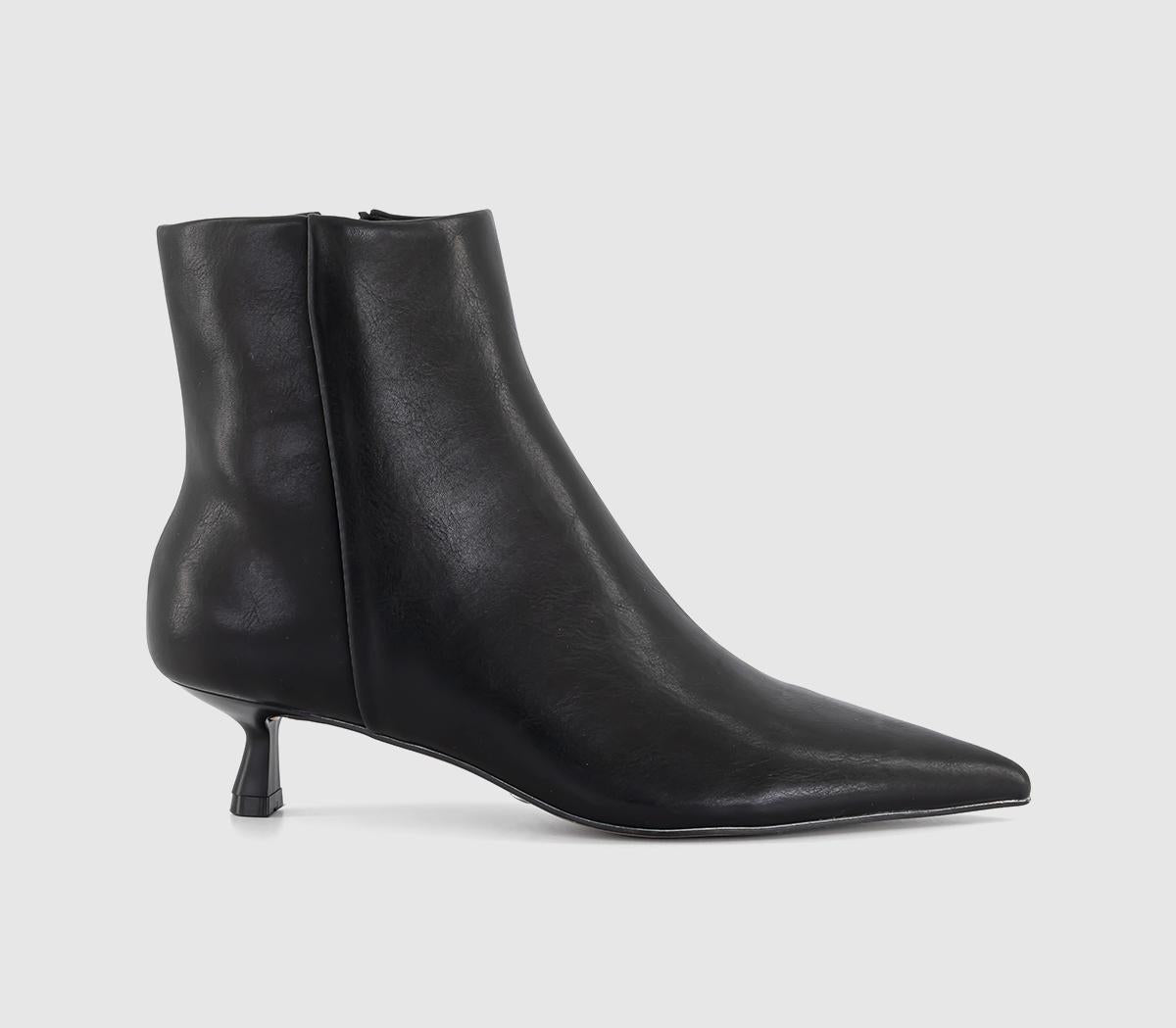 Womens OFFICE Alessia Kitten Heel Ankle Boots Black - OFFCUTS SHOES by OFFICE