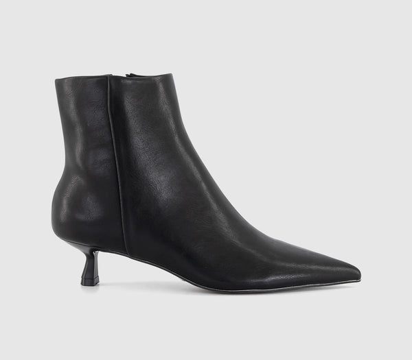 Womens OFFICE Alessia Kitten Heel Ankle Boots Black - OFFCUTS SHOES by OFFICE
