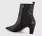 Womens OFFICE Addison Curve Heel Ankle Boots Black Leather