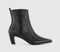 Womens OFFICE Addison Curve Heel Ankle Boots Black Leather