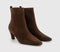 Womens OFFICE Addison Curve Heel Ankle Boots Brown Suede